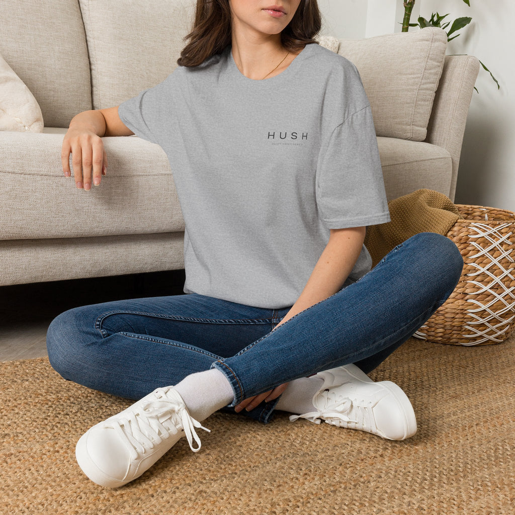 Hush Minimalist Tee — Quiet Confidence Graphic T-Shirt