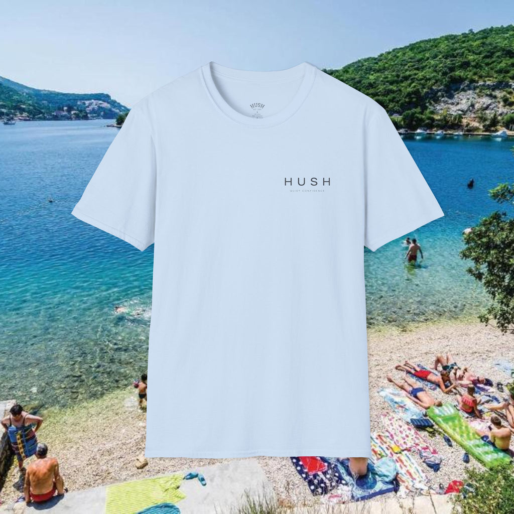 Hush Minimalist Tee — Quiet Confidence Graphic T-Shirt