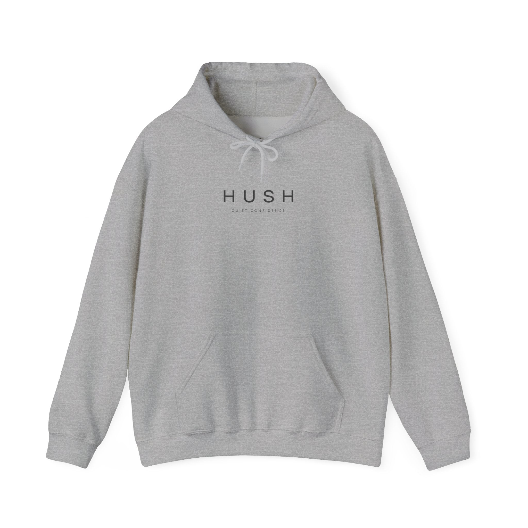 Hush Minimalist Logo Hoodie — Soft White Comfort Pullover
