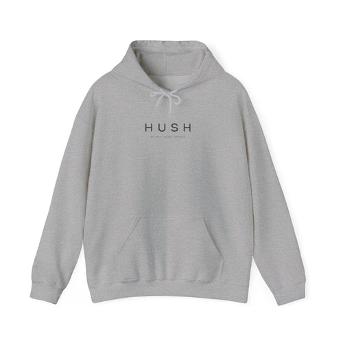 Hush Minimalist Logo Hoodie — Soft White Comfort Pullover