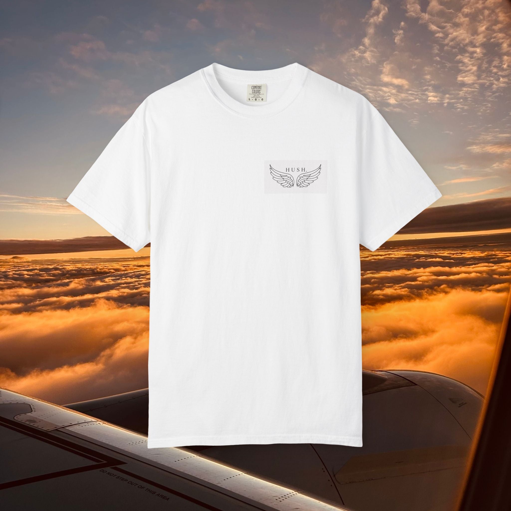 Winged Pocket Tee — Minimal Angel Wings Graphic T-Shirt