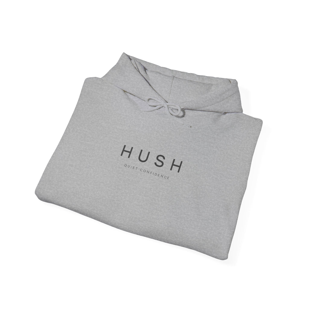 Hush Minimalist Logo Hoodie — Soft White Comfort Pullover