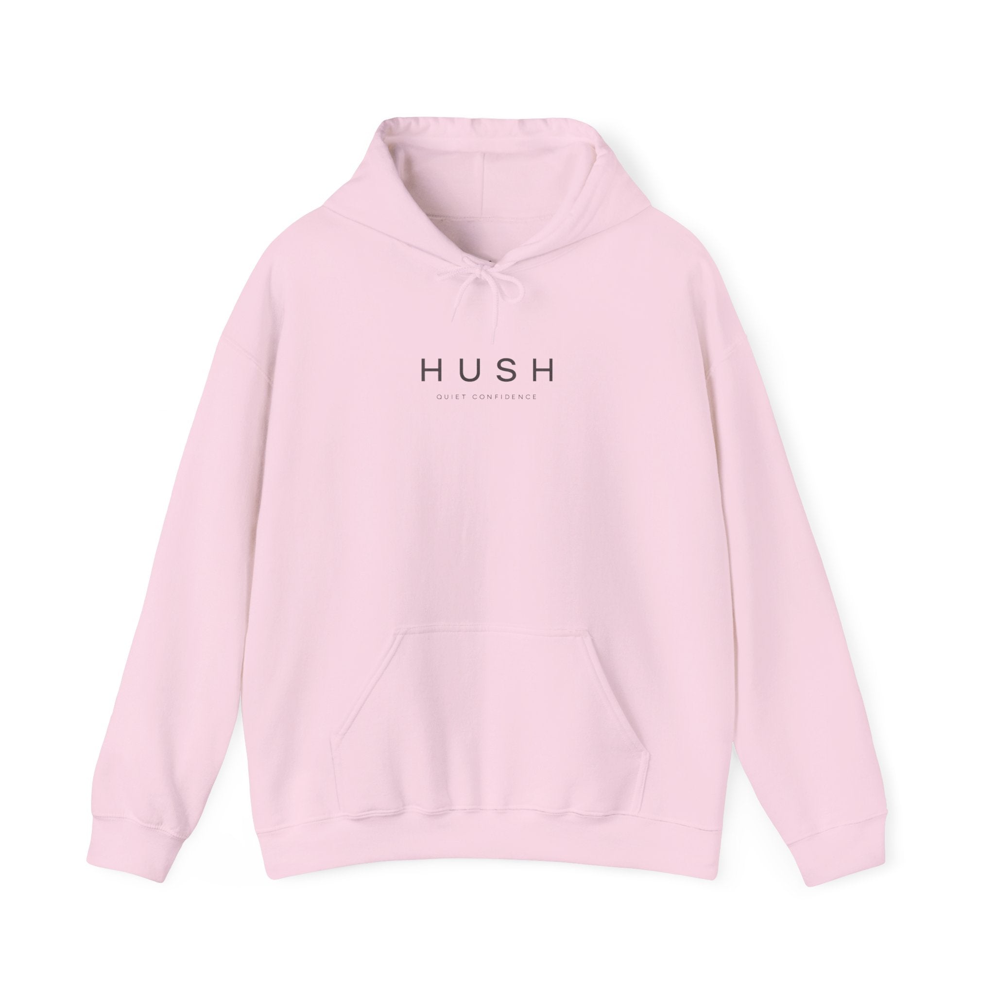 Hush Minimalist Logo Hoodie — Soft White Comfort Pullover