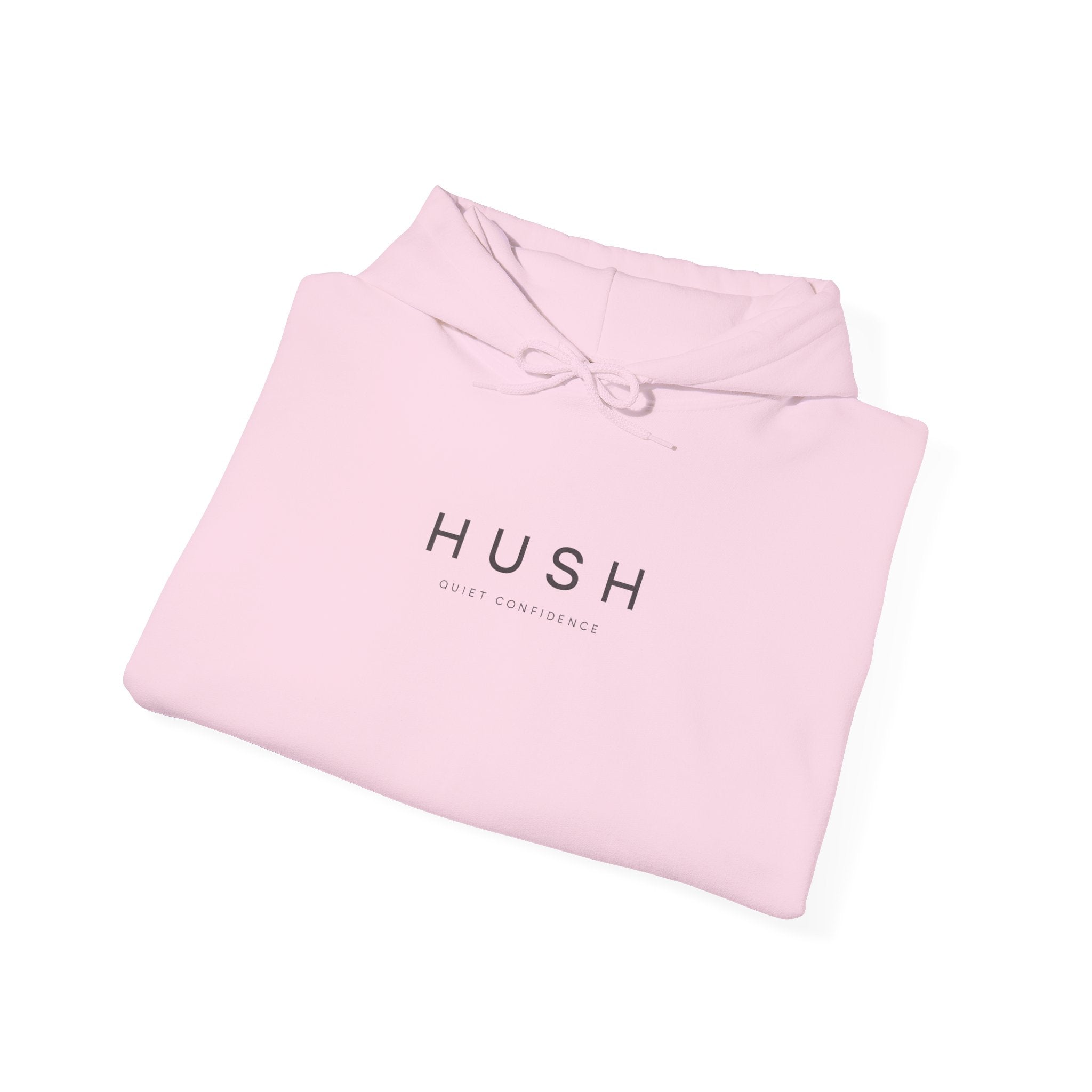 Hush Minimalist Logo Hoodie — Soft White Comfort Pullover