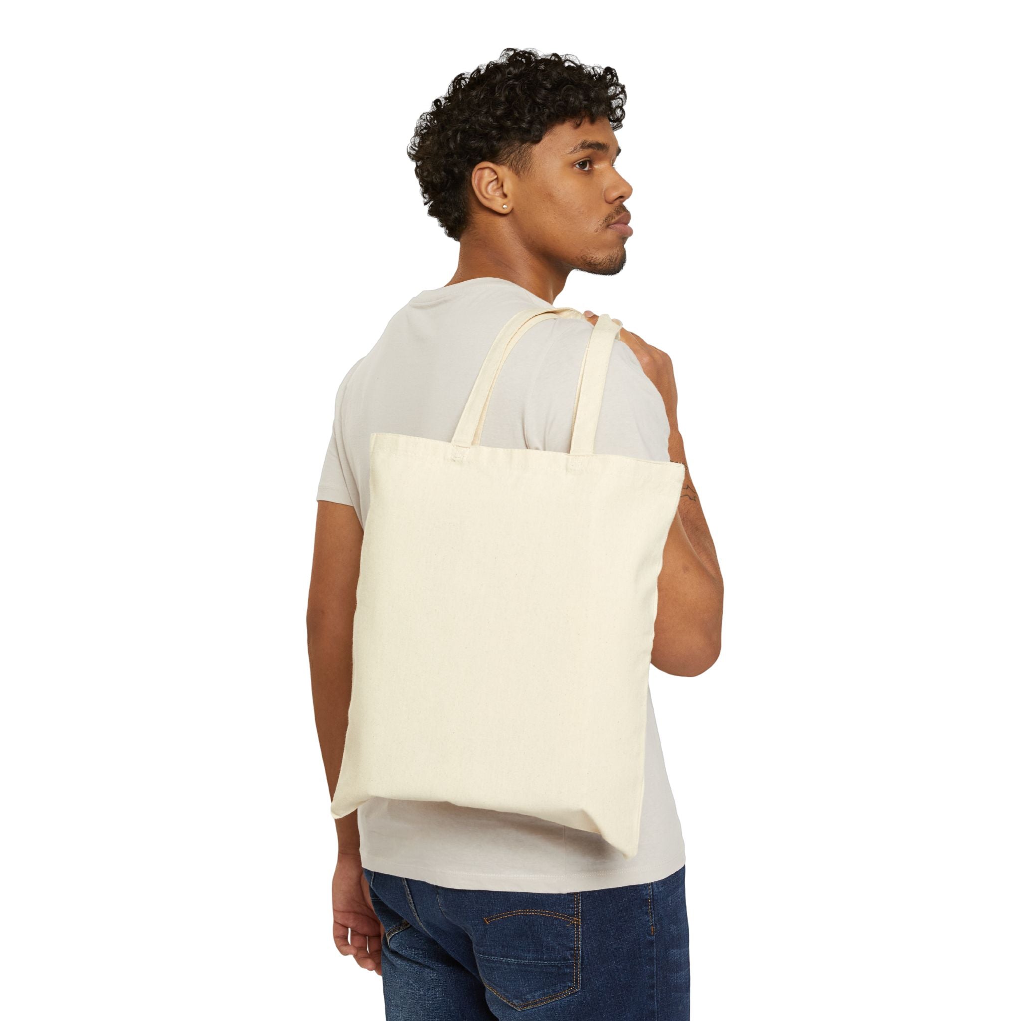 Minimal Canvas Tote Bag — Subtle 'HUSH' Embroidered Cotton Tote